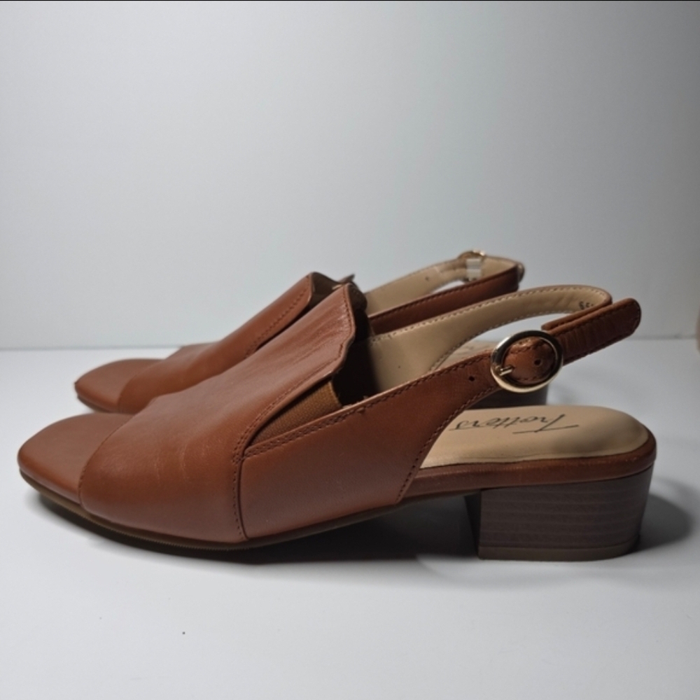 Trotters Nila Leather Slingback Heels – Size 6.5 Medium Luggage Color - Picture 11 of 11